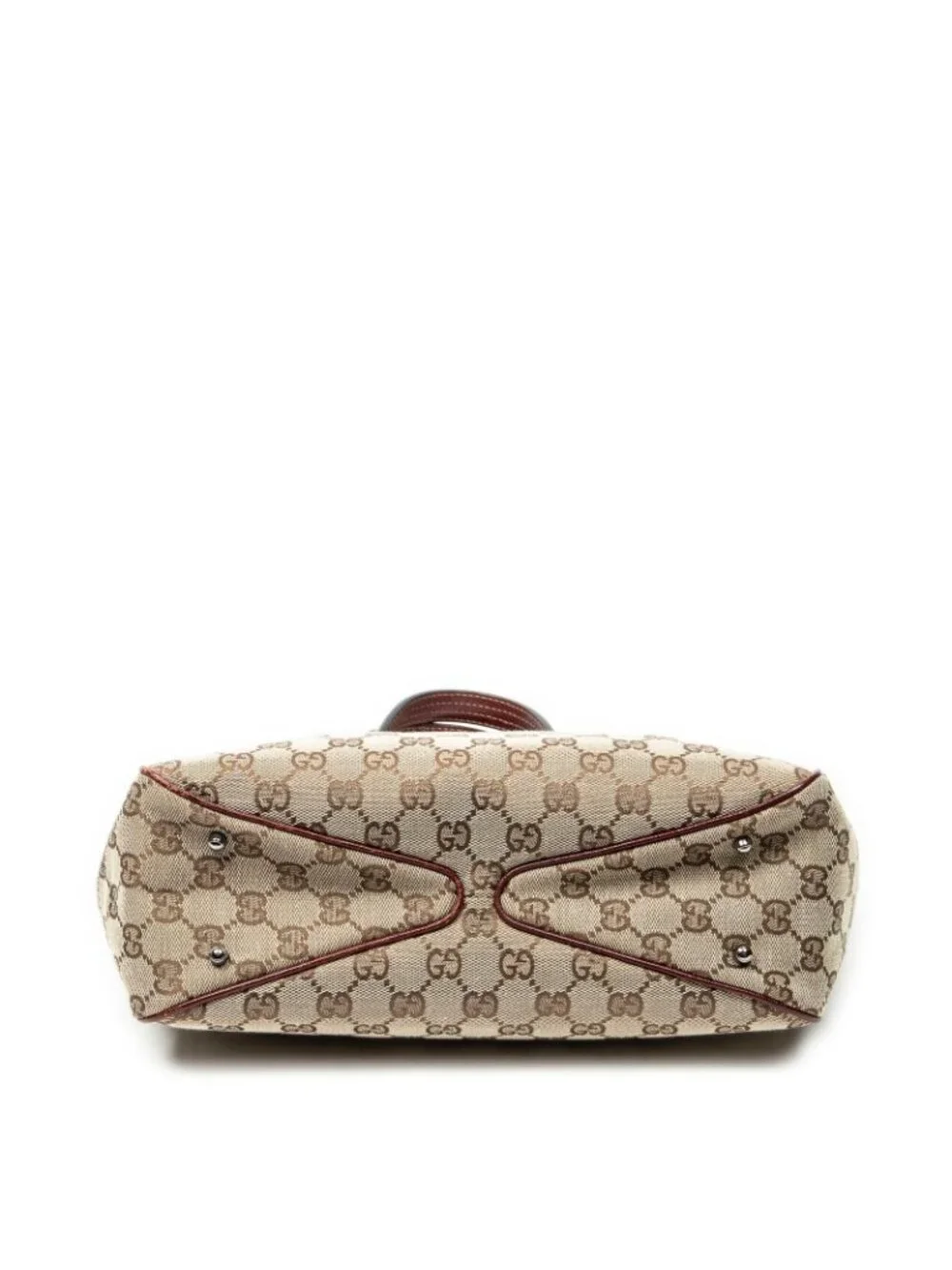 Gucci Small Shoulder Tote Maroon Beige GG Canvas
